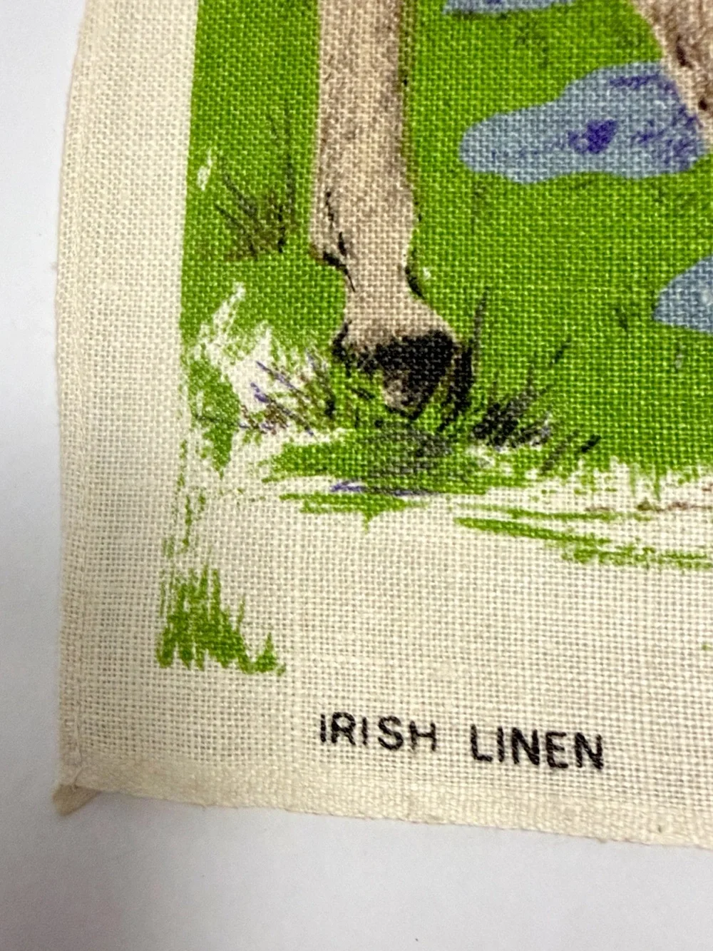 New Vintage Irish Linen Tea Towel Donkey and Foal 20x30